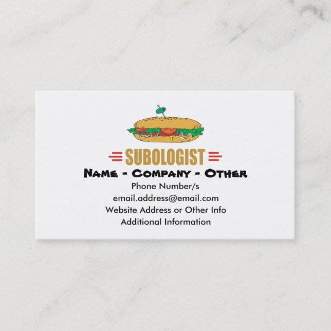 Personalize Sub Sandwiches Business Card (Front)