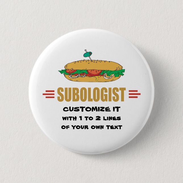 Personalize Sub Sandwiches Pinback Button (Front)
