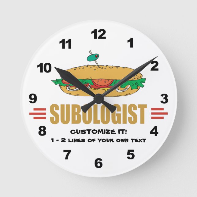 Personalize Sub Sandwiches Round Clock (Front)