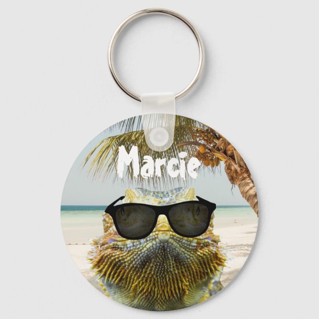 Personalize Summer Beach Fun Keychain (Front)