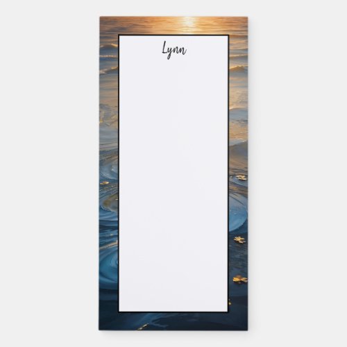 Personalize Summer Day Sunrise Water Magnetic Notepad