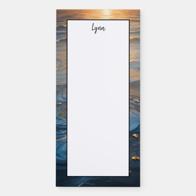 Personalize Summer Day Sunrise Water Magnetic Notepad (Front)