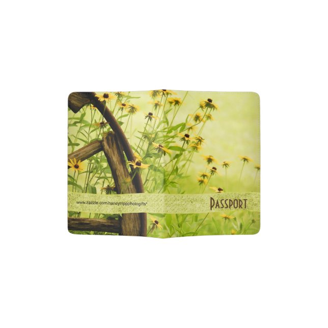 Personalize: Summer Flowers - Black-eyed Susans Passport Holder (Opened)