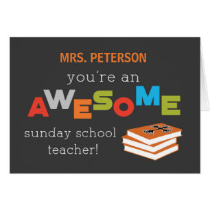 Personalize Sunday School Teacher Appreciation Day Cards