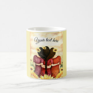 Personalize Sunflower Three Best Friends Sisters Coffee Mug