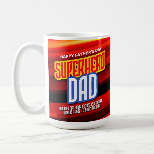 Personalize SuperHero Dad Coffee Mug (Left)