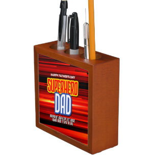 Personalize SuperHero Dad Desk Organizer