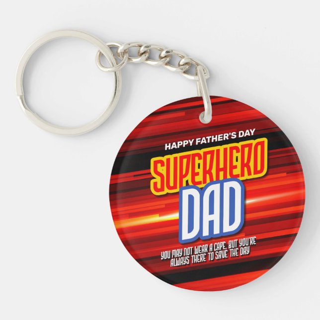 Personalize SuperHero Dad Keychain (Front)