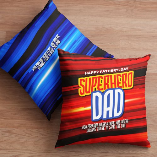 Personalize SuperHero Dad Throw Pillow