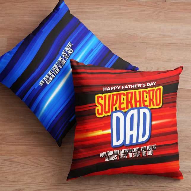 Personalize SuperHero Dad Throw Pillow (Creator Uploaded)