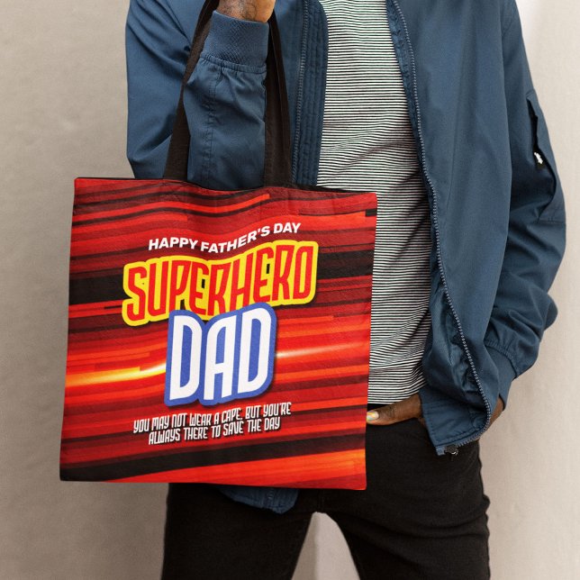 Personalize SuperHero Dad Tote Bag (Creator Uploaded)