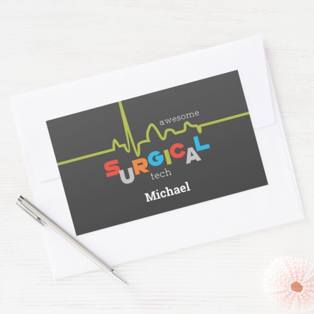 Personalize, Surgical Tech Week Awesome Rectangular Sticker (Envelope)