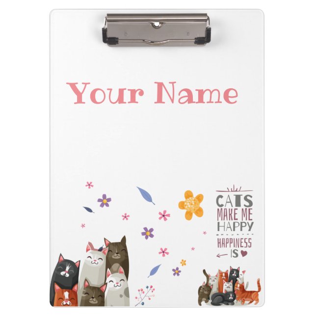Personalize Sweet Cats Clipboard (Front)