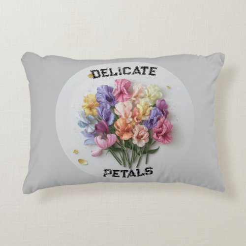 Personalize Sweet Pea Floral Design Accent Pillow