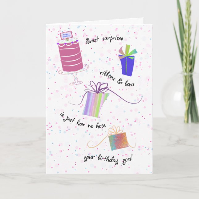 Personalize Sweet Surprises Birthday Card (Front)