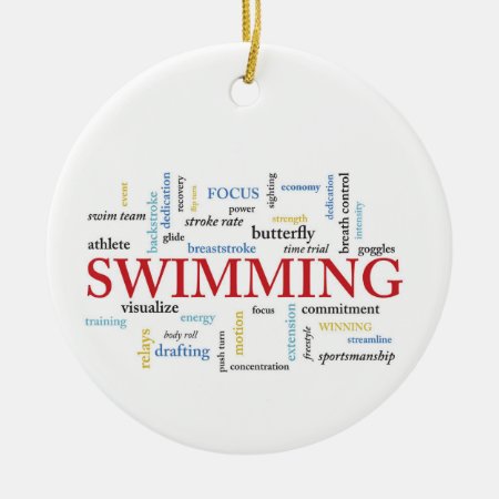 Personalize, Swimming Coach Thank You In Words Ceramic Ornament