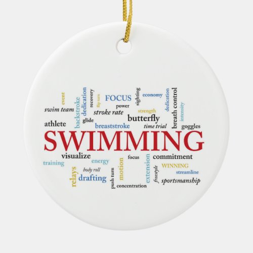Personalize Swimming Coach Thank You In Words Ceramic Ornament