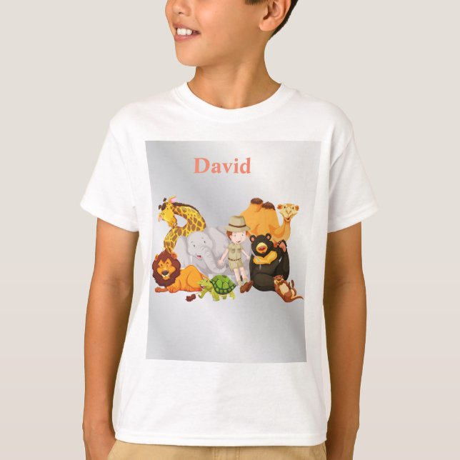 Personalize T-Shirt with wild animals (Front)