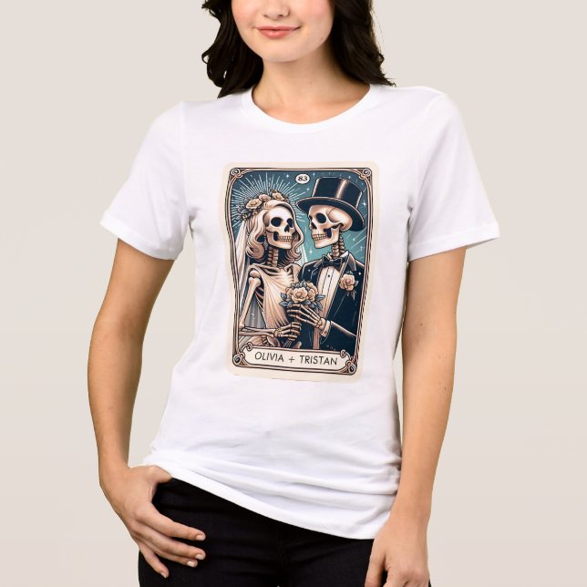 Personalize Tarot Theme Wedding Newlyweds Tri-Blend Shirt (Front)