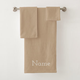 Personalize Taupe Bath Towel Set