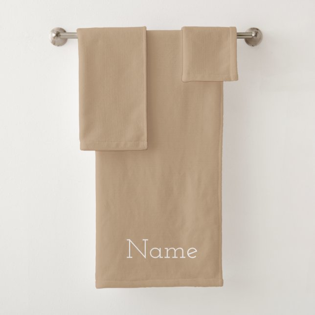 Personalize Taupe  Bath Towel Set (Insitu)