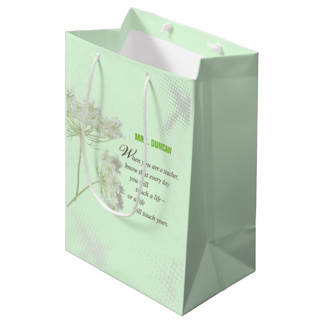 Personalize, Teacher Appreciation Day Thank You Medium Gift Bag (Front Angled)