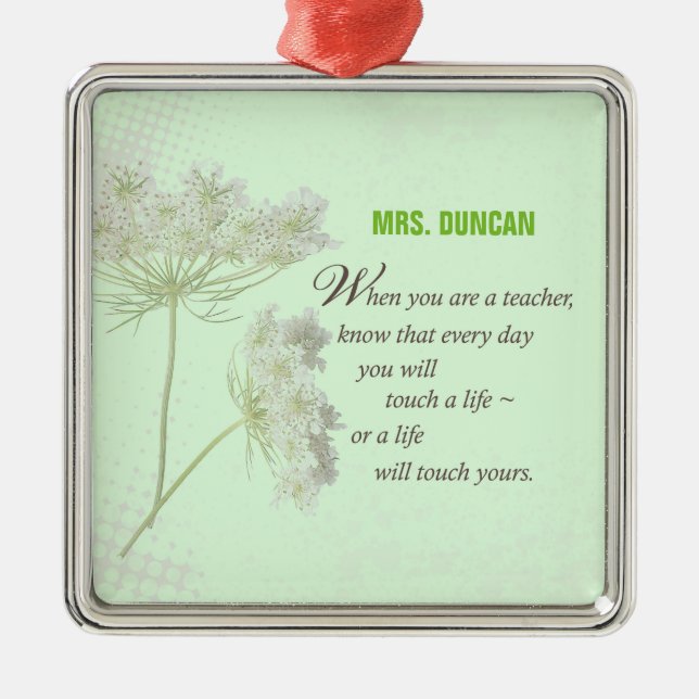 Personalize, Teacher Appreciation Day Thank You Metal Ornament (Front)