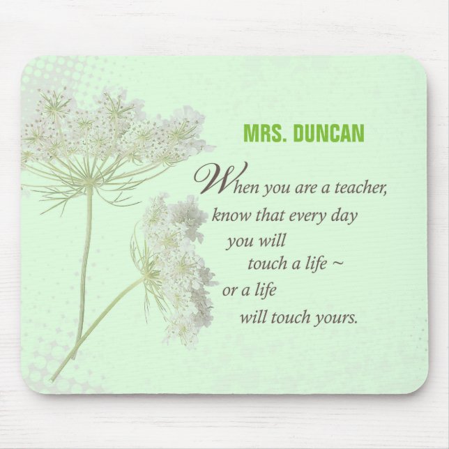 Personalize, Teacher Appreciation Day Thank You Mouse Pad (Front)