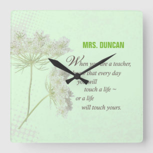 Personalize, Teacher Appreciation Day Thank You Square Wall Clock