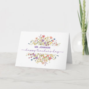 Personalize Teacher Appreciation Day Wildflowers Card