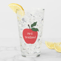 Personalize teacher gift apple custom glass