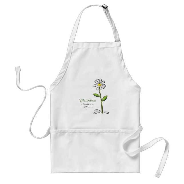 Personalize, Teacher Thank You, Religious Flower Adult Apron (Front)