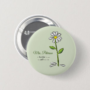 Personalize, Teacher Thank You, Religious Flower Button