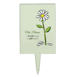Personalize, Teacher Thank You, Religious Flower Cake Topper