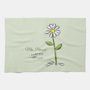 Personalize, Teacher Thank You, Religious Flower Kitchen Towel