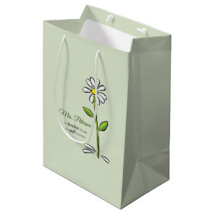 Personalize, Teacher Thank You, Religious Flower Medium Gift Bag