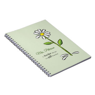 Personalize, Teacher Thank You, Religious Flower Notebook