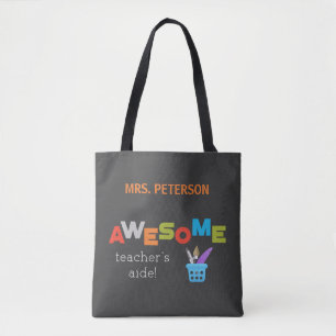 Personalize Teachers Aide Teacher Appreciation Day Tote Bag
