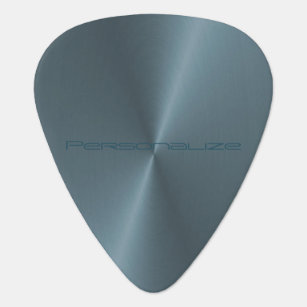 Personalize Teal Blue Metallic Print 🎸 Guitar Pick