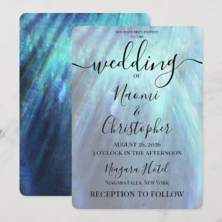 Personalize: Teal Cyan Underwater Lights Wedding Invitation