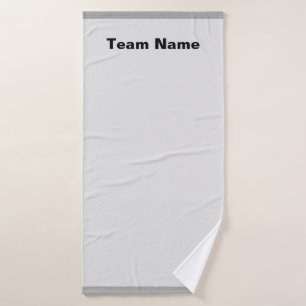 Personalize Team Name Pale Gray Bath Towel