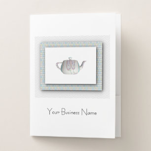 Personalize Teapot With Baby Shoes Design Pocket Folder