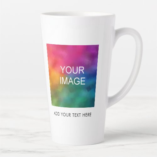 Personalize Template Add Image Photo Business Logo Latte Mug