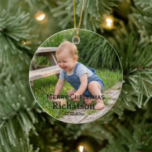 personalize templet custom Ceramic Circle Ornament