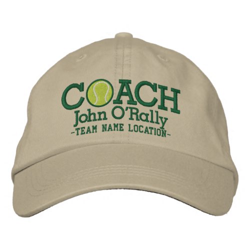 Personalize Tennis Coach Cap Your Name Your Game