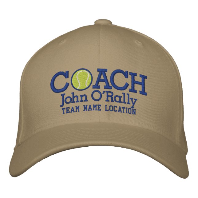 Personalize Tennis Coach Cap Your Name Your Game (Front)