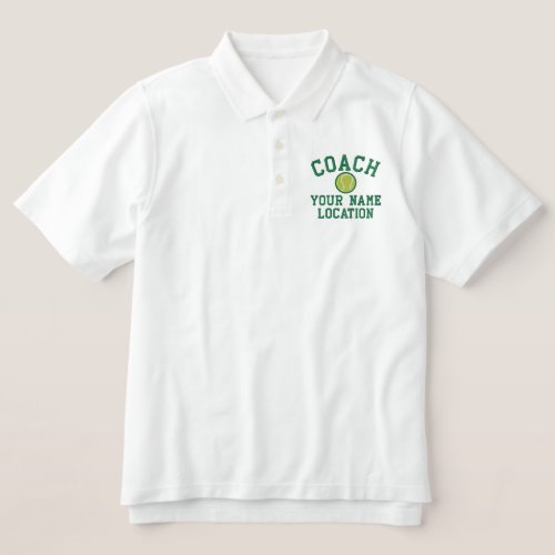 Personalize Tennis Coach Your Name Your Game Embroidered Polo Shirt