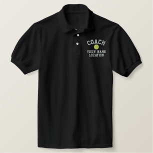 Personalize Tennis Coach Your Name Your Game! Embroidered Polo Shirt