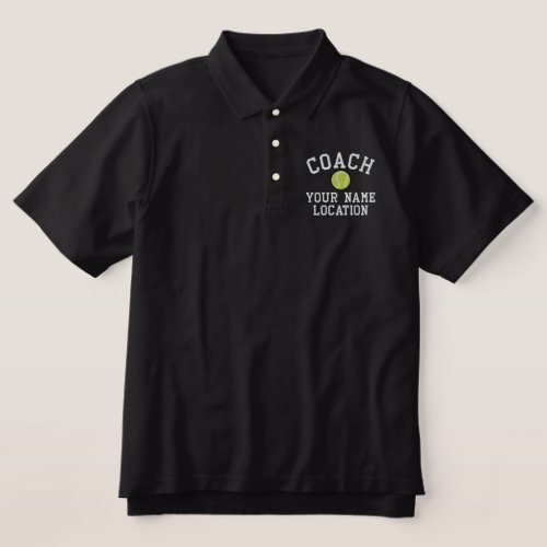 Personalize Tennis Coach Your Name Your Game Embroidered Polo Shirt
