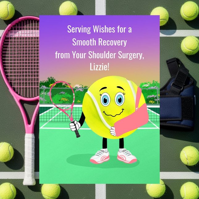 Personalize Tennis Lover Shoulder Surgery Get Well Card (Creator Uploaded)